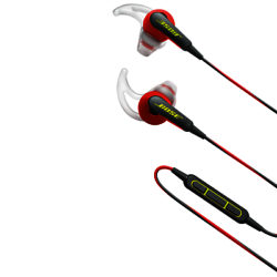 Bose® SoundSport™ Sweat & Weather-Resistant In-Ear Headphones With 3-Button In-Line Remote and Carry Case For iOS Devices Power Red